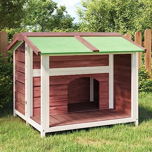 Bulliing Caseta para Perros Madera Maciza de Pino Moca 96x87x80,5 cm Casa Perro Exterior Caseta Perro Mediano - 172266