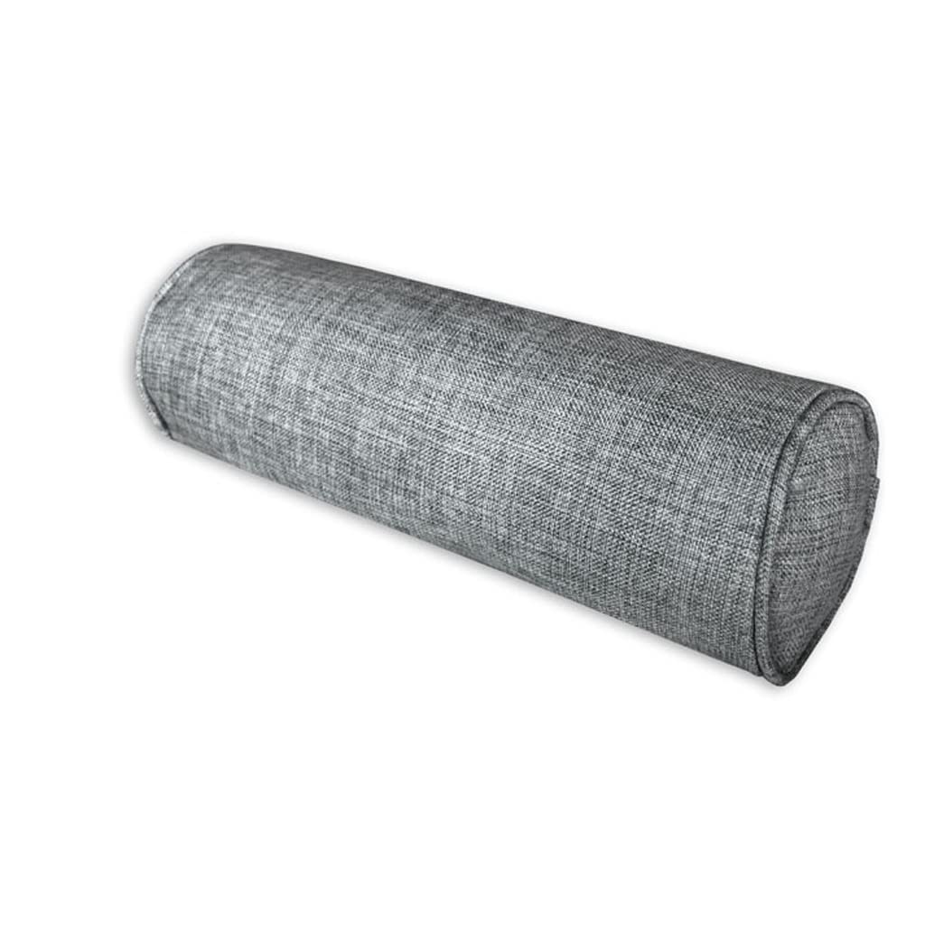 Coussin rond canapé bois massif chanvre 45x15cm oreiller assise salon