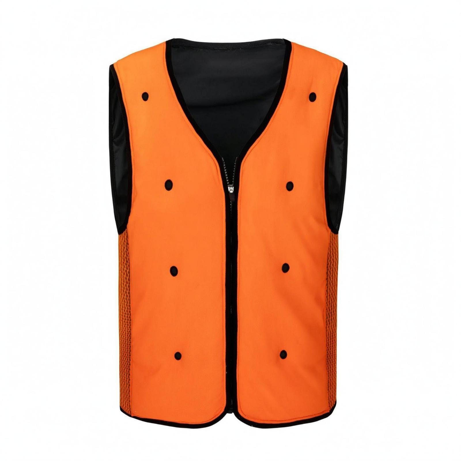 Cooling Vest Breathable Mesh Sleeveless Zip Vest Tailored Outerwear for Outdoor Wear, Workwear Orange Black XL|Clothing Shoes & Accessories| Mens Clothing| Coats & Jackets-image-41
