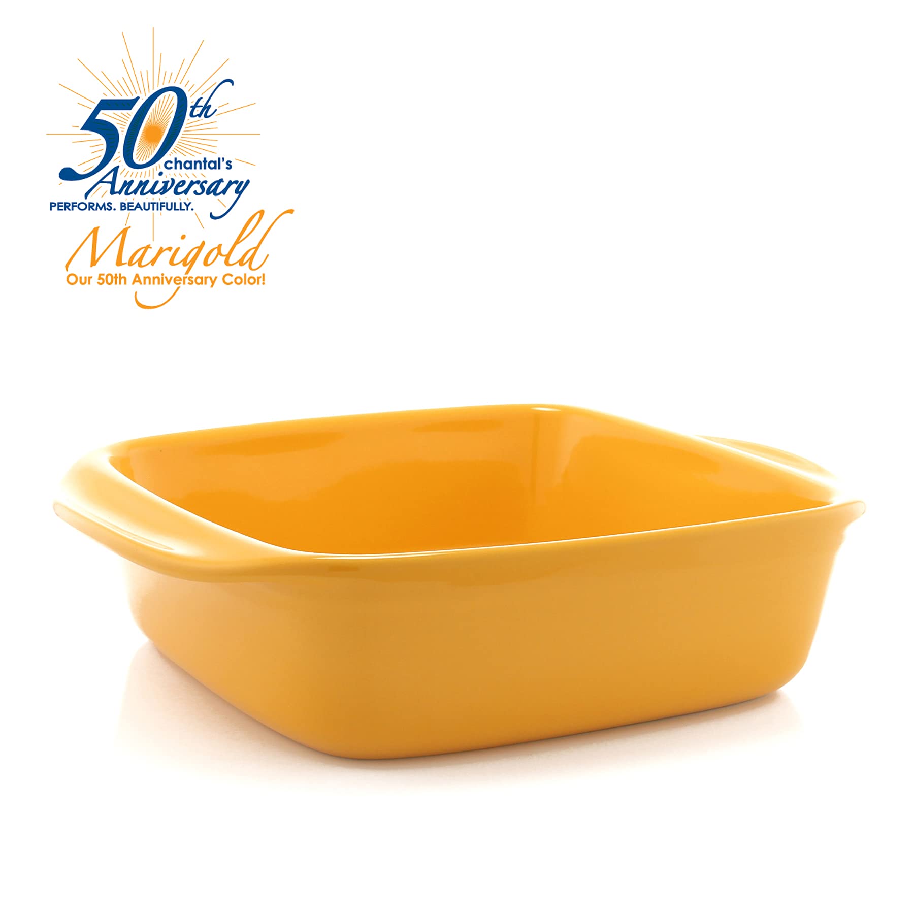 Chantal Classic Ceramic Baker, 2 quart, Marigold, 8