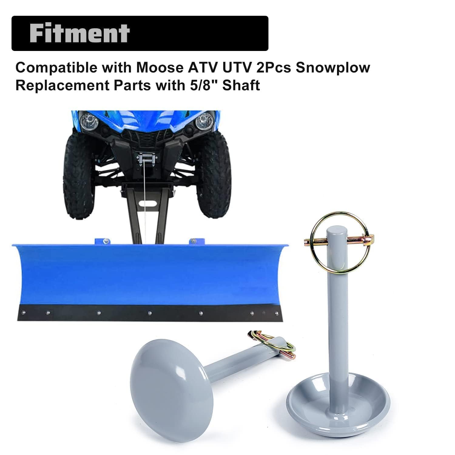 ECOTRIC Pair of Replacement Snow Plow Shoe Skid Snowplow Compatible with Most ATV UTV (5/8