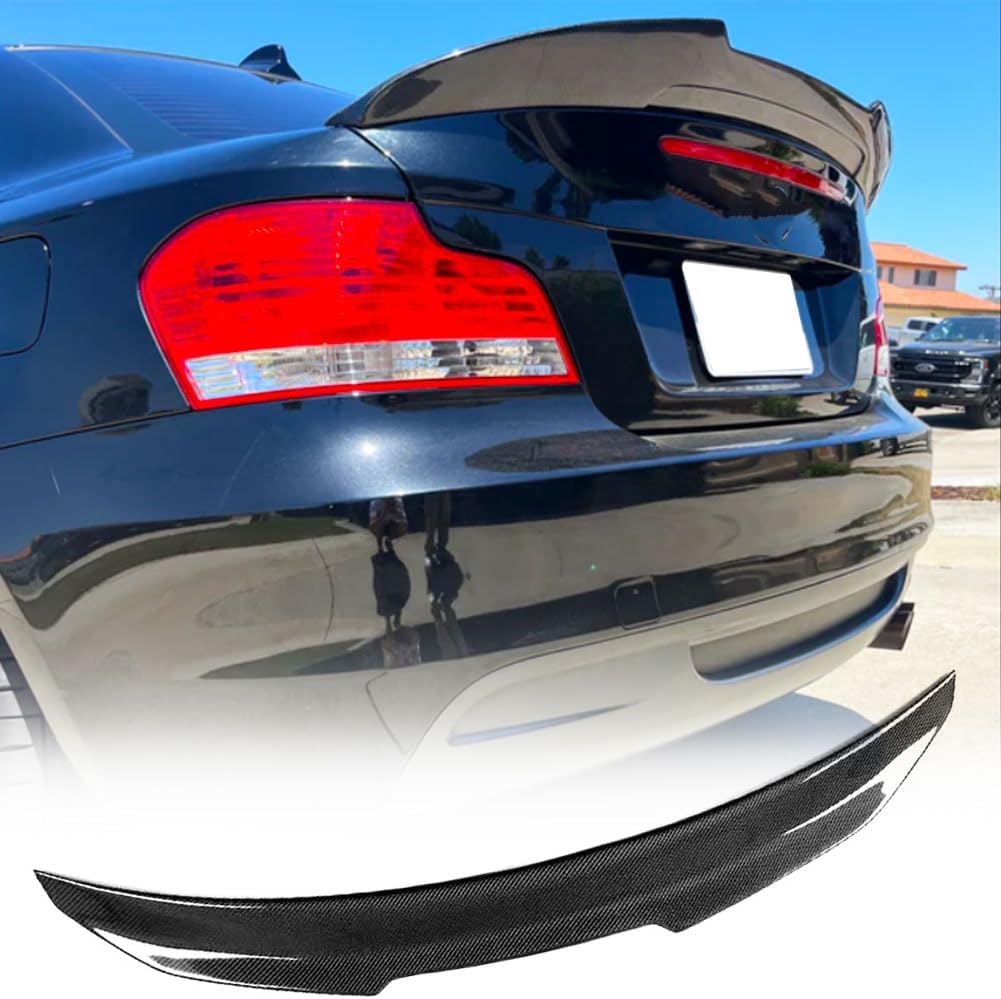 Real Carbon Fiber Trunk Spoiler Fits for BMW 1 Series E82 Coupe 2-Door 2007-2013 Auto Rear Boot Lid Highkick Wing Lip