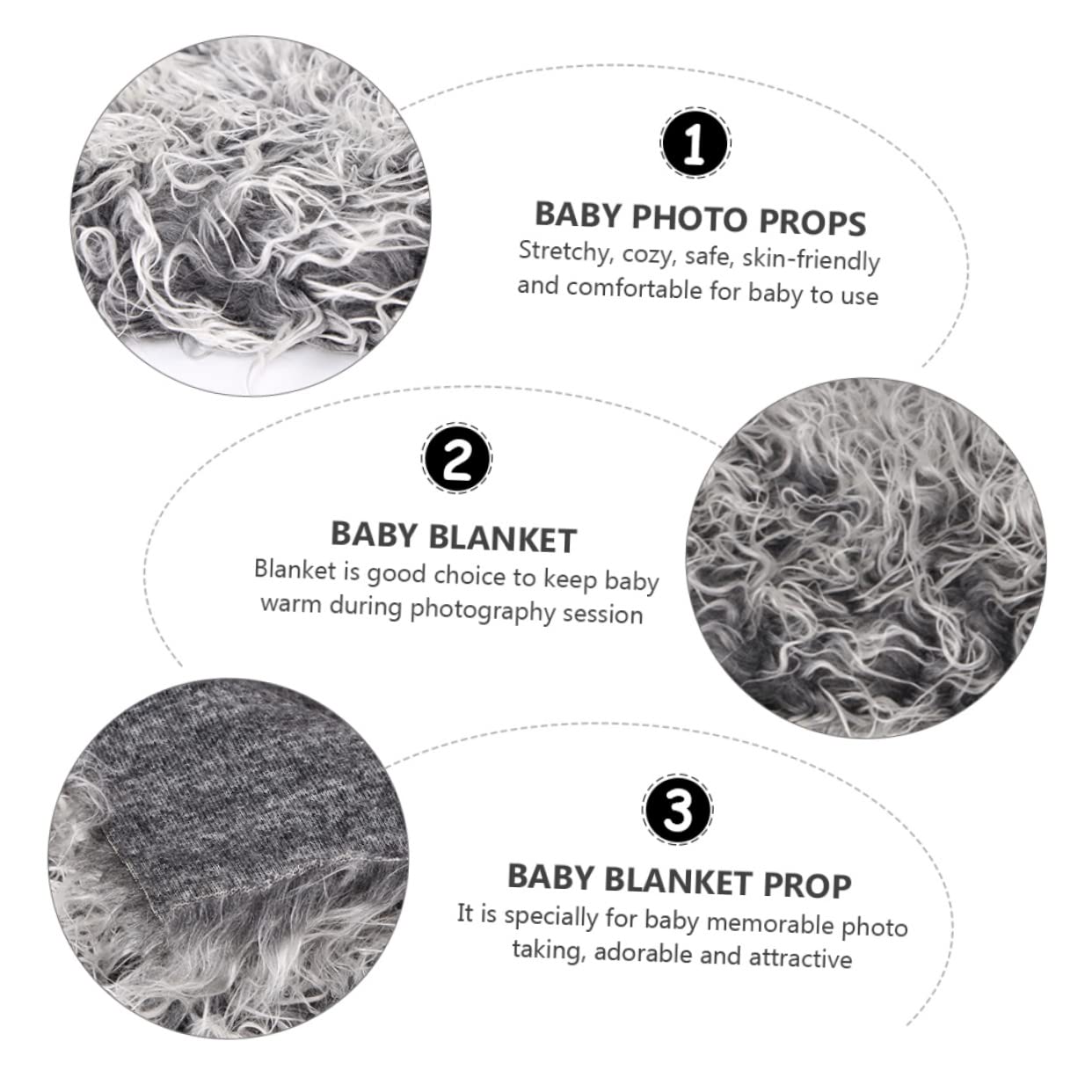 ifundom 3 Pezzi Oggetti Di Scena Per La Fotografia Del Bambino Coperta Taggy Per Neonati Coperta Per Foto Del Bambino Oggetti Di Scena Per Foto Del Coperte Per Neonati