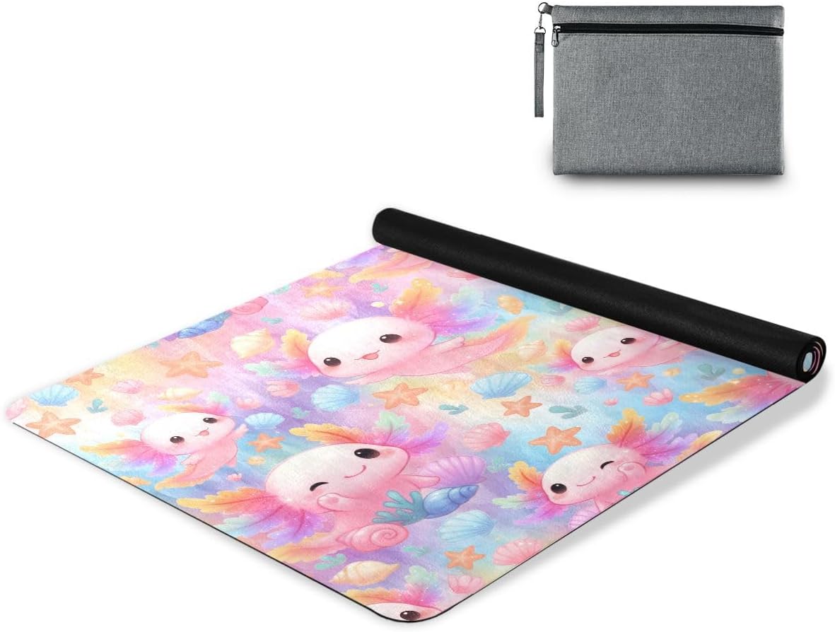 ALAZA Salamander Coral Pattern Yoga Mat Non Slip Fitness Exercise Mat, Workout Mat for Yoga, Pilates and Floor Exercises