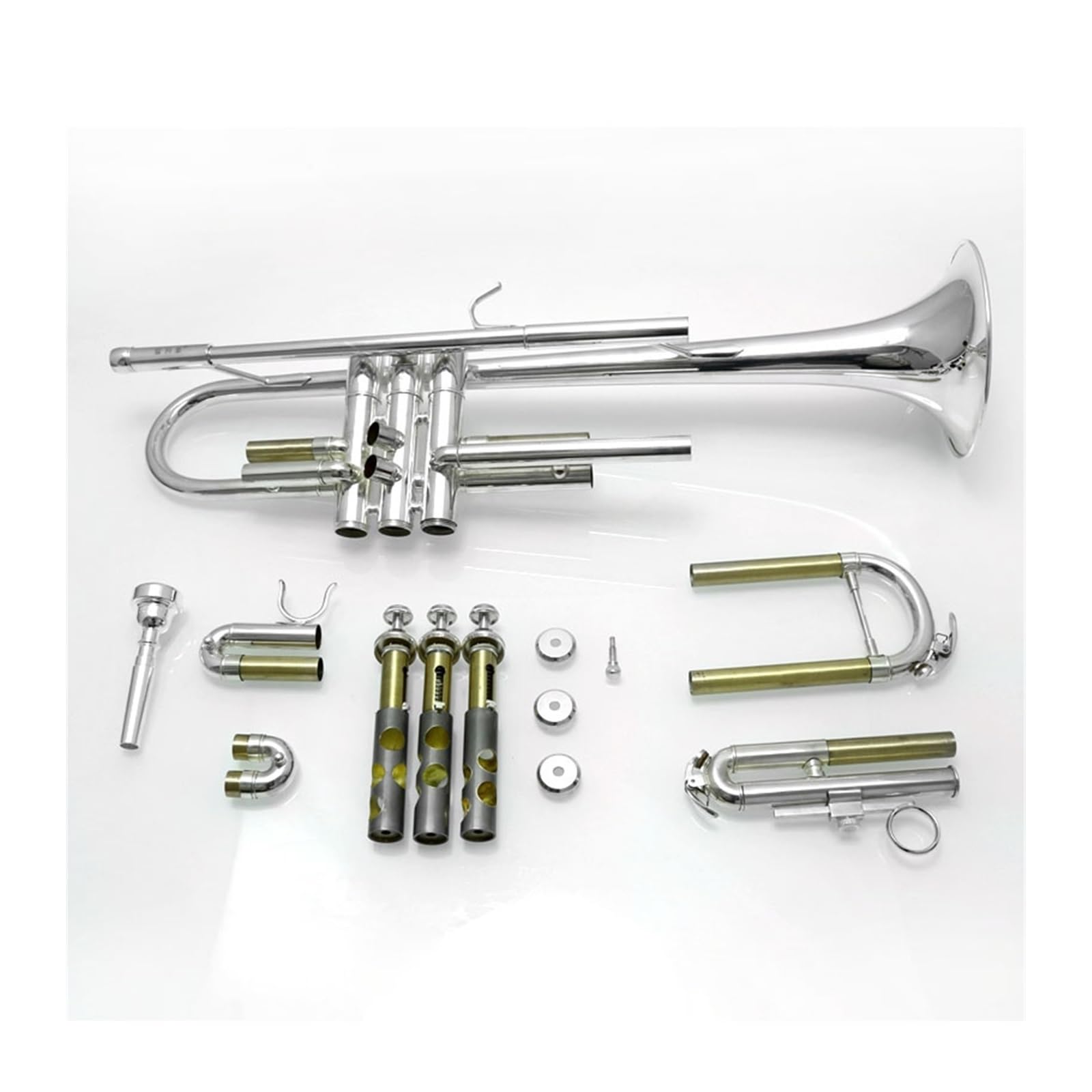 Trąbki Posrebrzany instrument dęty B-trąbka Posrebrzany instrument dęty blaszany z trąbką dla początkujących