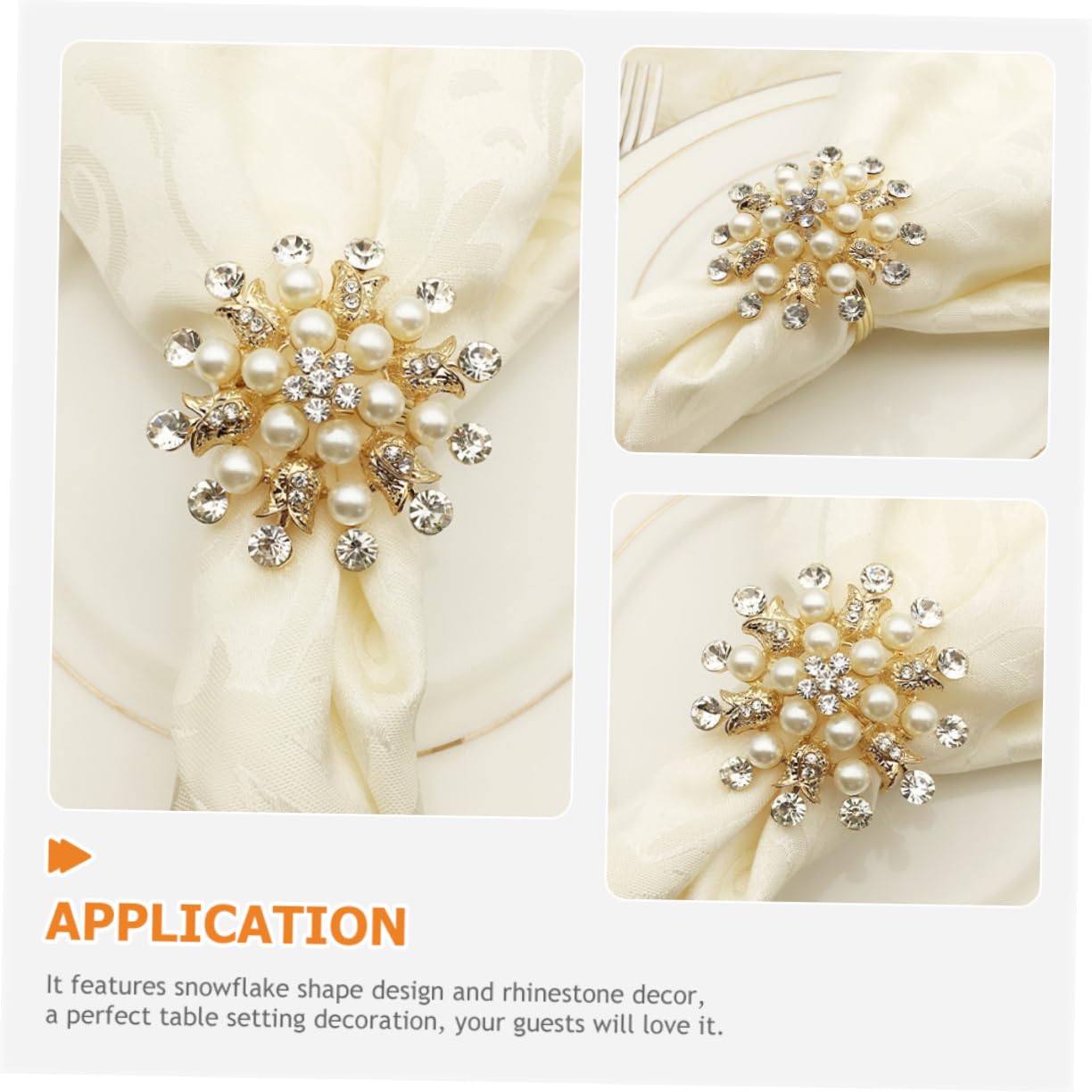 Cabilock 4 Ensembles Rond De Serviette Ronds De Serviette De Noël Porte-Serviette De Noël Porte-Serviettes Ronds Assiettes Flocon De Neige Boucles De Serviette De Noël Métal 4 Pièces * 4