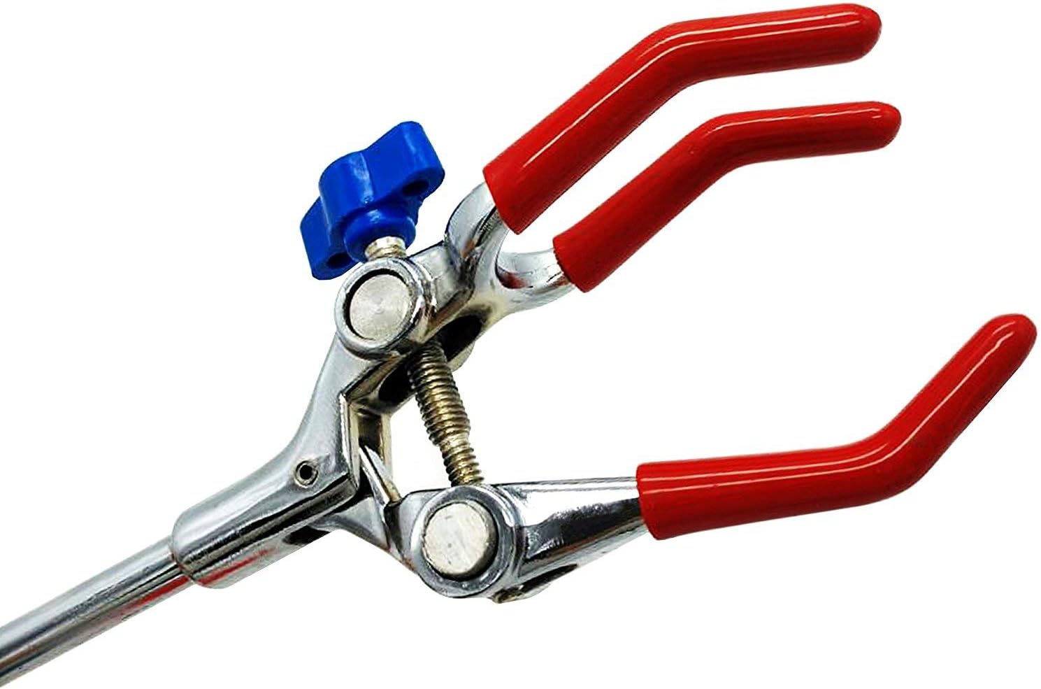 OESS Lab Clamp 3 Prong Finger Style Rubber-Coated Head Large Grip Adjustment Range to 3.6" Rod Length 7"