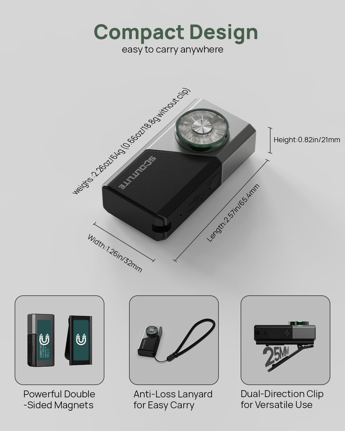 SCOUTLITE Linterna EDC recargable Vario RGB 700 EDC