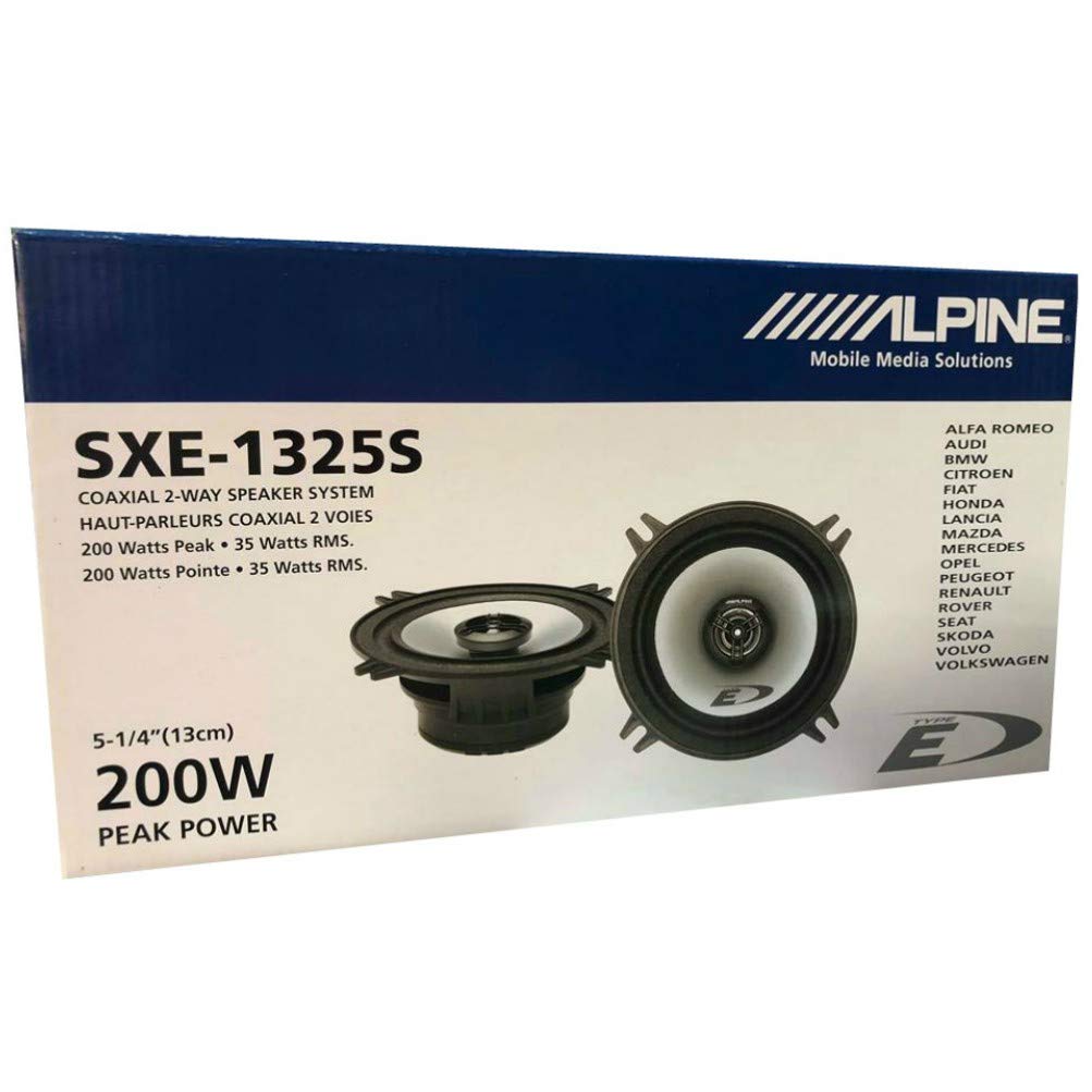 2 Haut-parleurs coaxiaux 2 Voies Alpine SXE-1325S 13,00 cm 130 mm 5" avec 35 Watts rms et 200 Watts impédance Max 4 ohms, la Paire