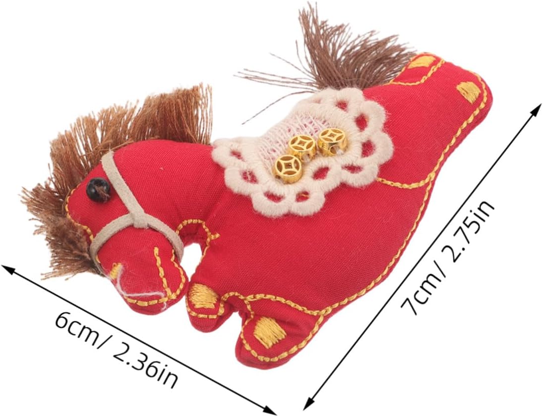 JEWEDECO 3pcs Red Fabric Horse Patches DIY Craft Accessories for Bag and Hat Decoration, Sewing Embellishments for Backpack and Creative Fabric Projects