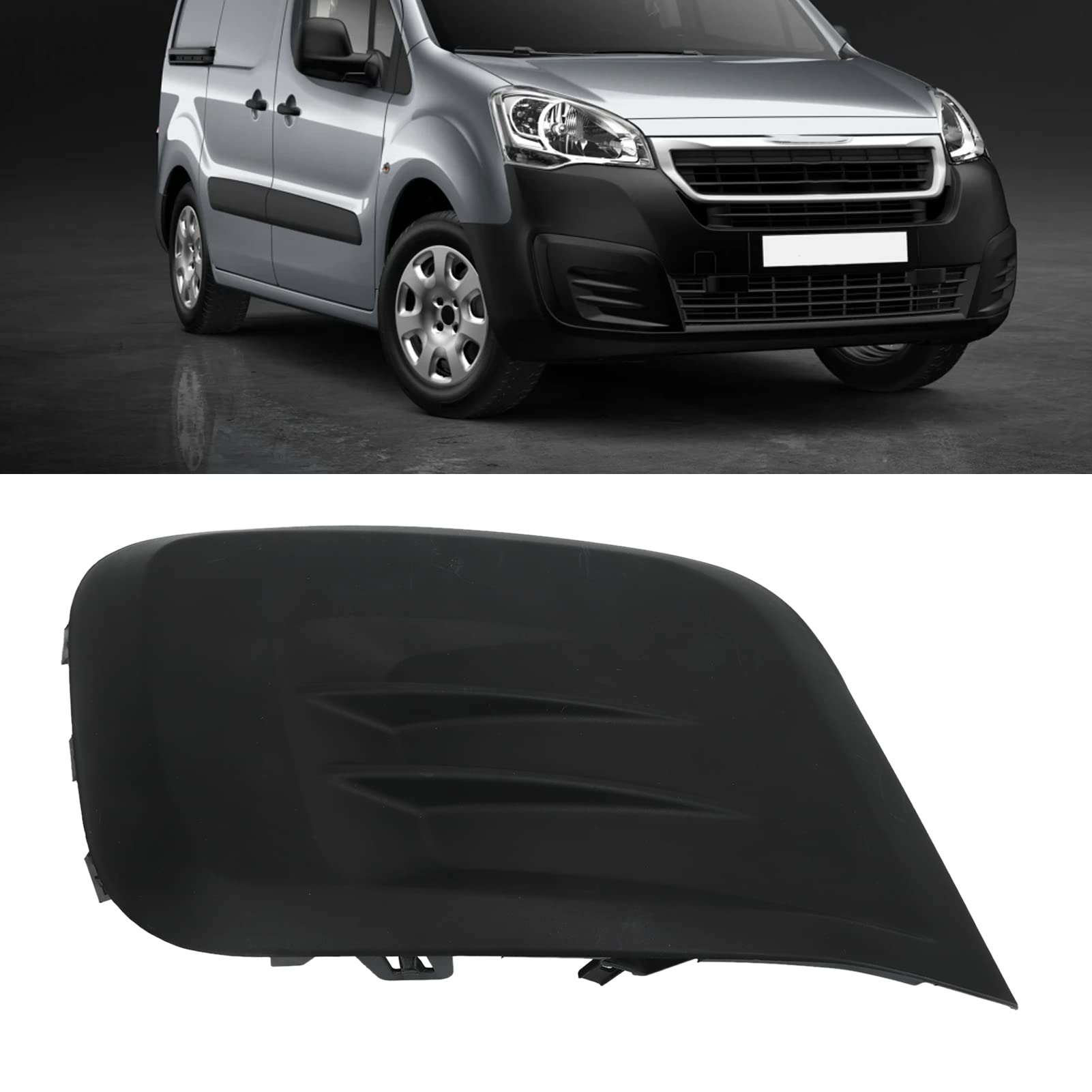 Grille Antibrouillard Droit Berlingo,Pare Choc Avant Noir Berlingo,Grille De Pare-Chocs Avant,Grille De Pare-Chocs Avant Droit Côté Passager 1613564580 Rempment Pour Berlingo Sans Phares Antibrouillar