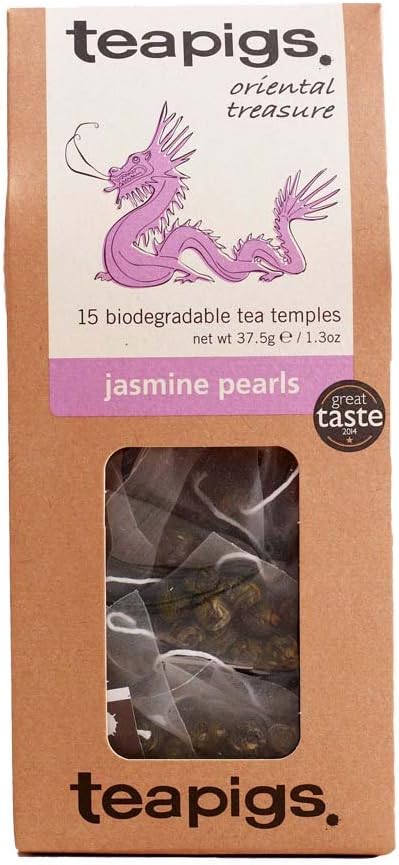 Teapigs Jasmine Pearls Tea Bags Made with Whole Leaves, 15 Count (Pack of 1)