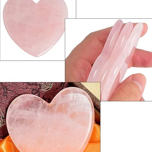 Miniatura 3 de Healifty Guasha Board - Herramientas de masaje de jade natural, tabla de raspar para salón spa (forma de corazón)