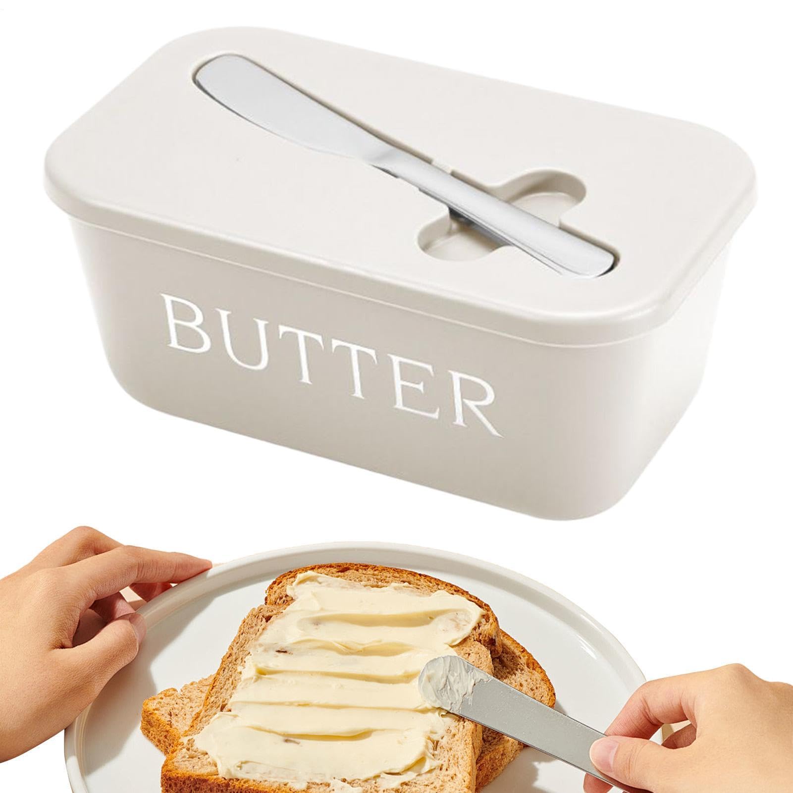 Butterbehälter Luftdichter Aufbewahrungsbehälter für Käse | Butterabdeckung für Küche, Restaurants, Theken, Kühlschrank, Camping, Bauernhof, Zuhause, Essen, Backen, Weiß A