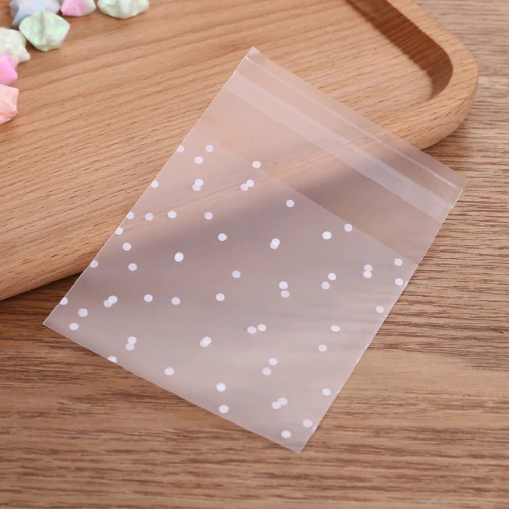 TopHomer 16×20CM Bolsas Autoadhesivas de Puntos OPP Bolsas de Galletas Bolsas de celofán OPP Transparentes, Bolsas de Dulces para jabón Chocolate Alimentos 300PCS