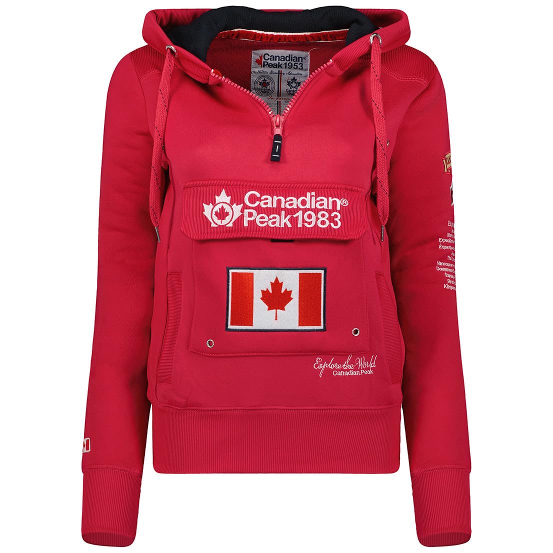 Canadian Peak Gyrelle Lady - Sweat Femme Zip Capuche Poches - Sweatshirt Pull Manches Longues Chaud Hoodie Veste - Femmes Printemps Ete Automne Hiver