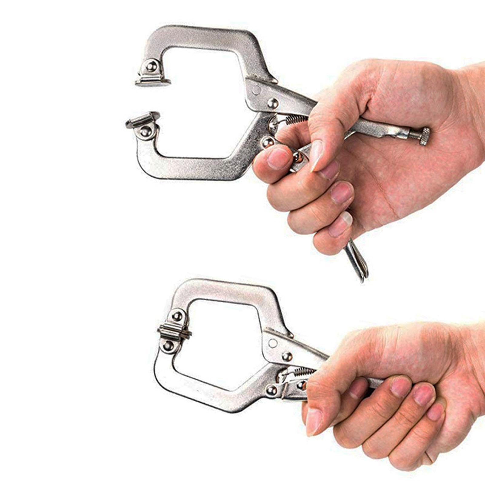Pinza de Bloqueo C Tipo Abrazadera Metálica Ajustable con Mango Ergonómico Y de Presión Adecuada para Carpinteros Soldadores Taller Y Uso Domé, 18 Inch