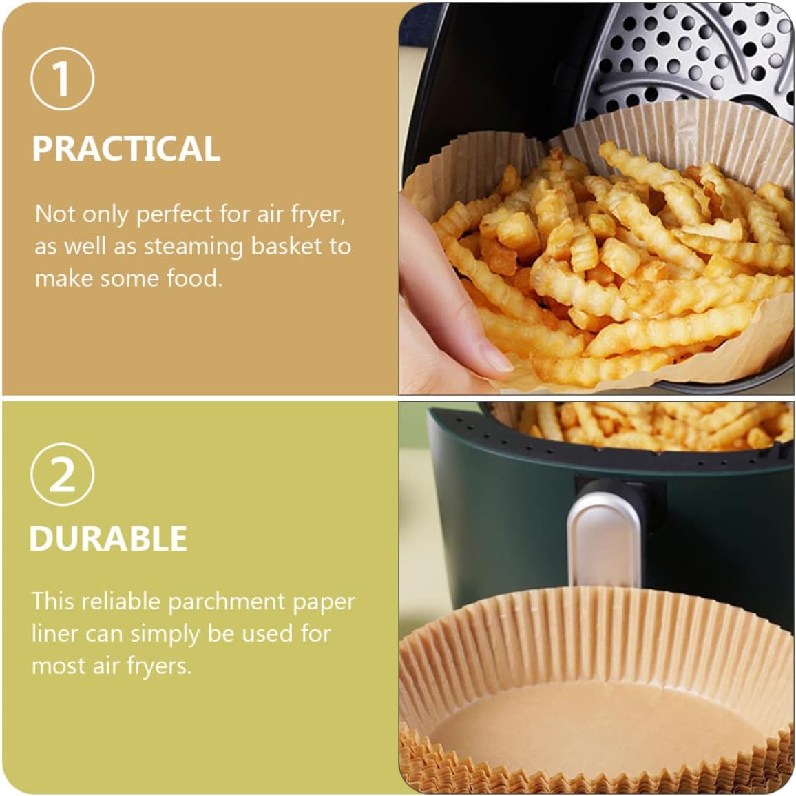 Air Fryer Paper Liners 50pcs Parchment Non-stick Disposable