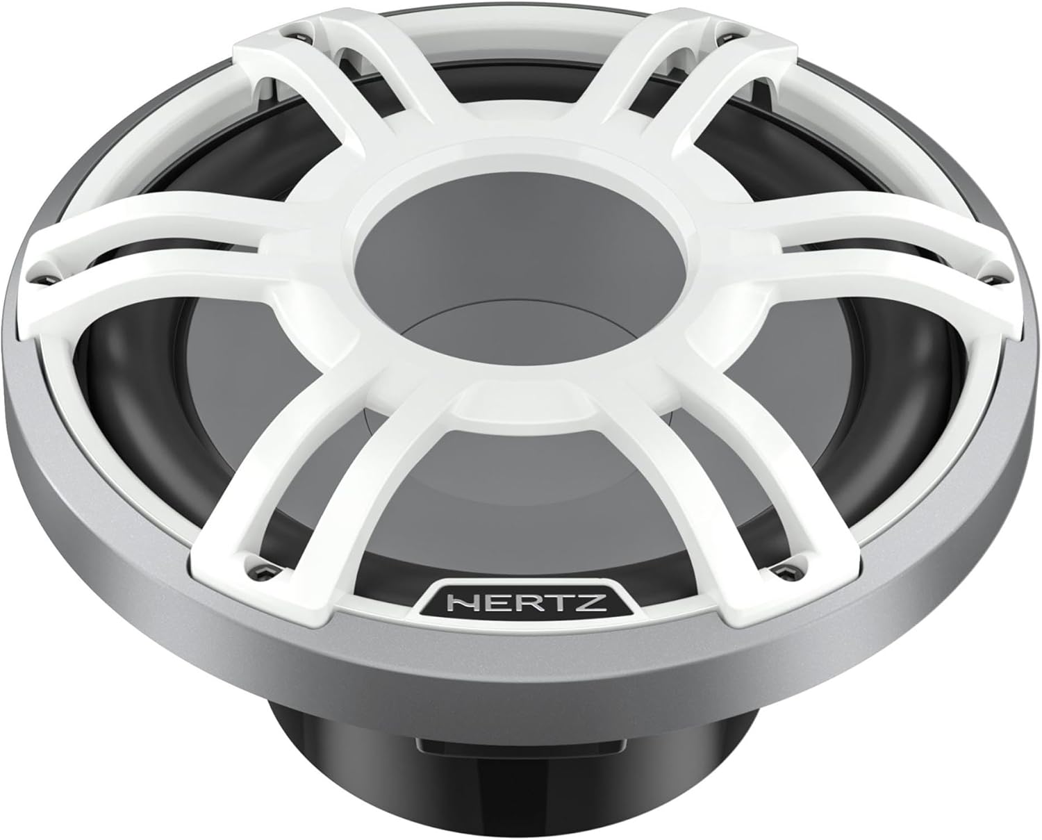 Hertz HMS 10 S2-LD-SW.1-10" 2-Ohm Marine Subwoofer with RGB LEDs, White Sport Grille