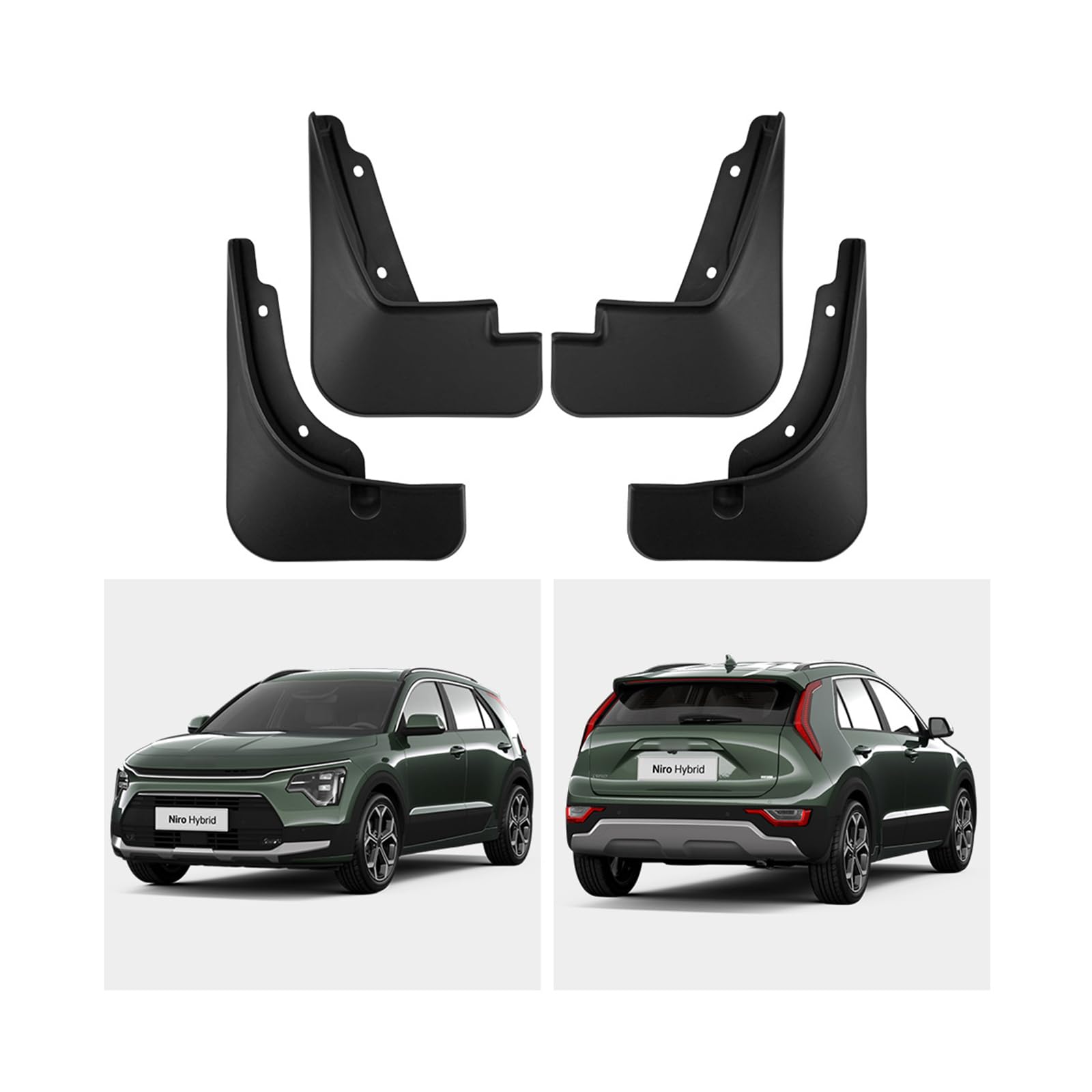 Coche Faldillas Antibarro para KIA Niro HEV 2023-2024 Guardabarros Delanteros Traseros Carrocería Protector contra Salpicaduras Auto Accesorios 4PC,Send 1 Car Towel