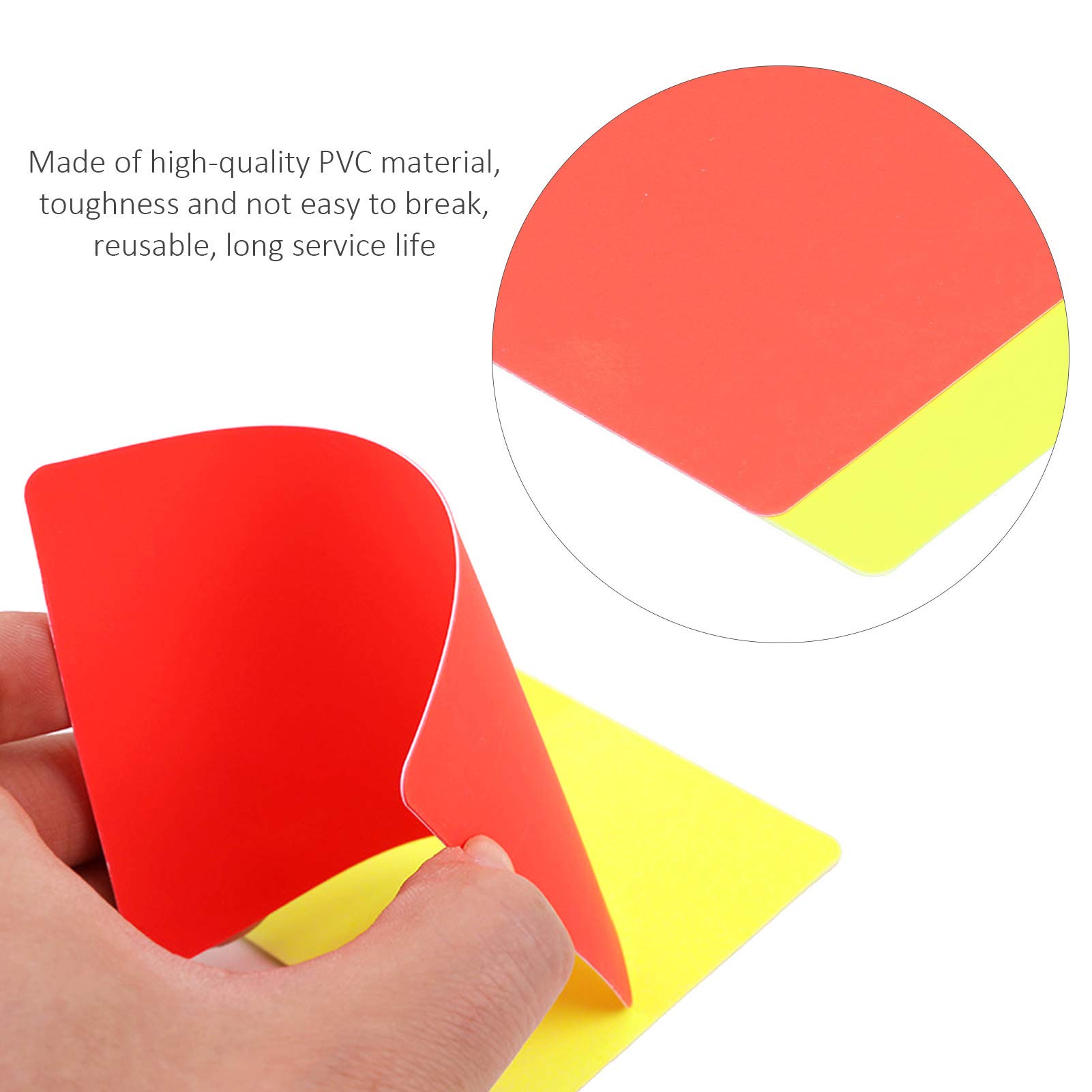 Longzhuo Tarjetas de árbitro Juego de 5 Tarjetas de árbitro de fútbol Deportivo Rojo y Amarillo Juego de Tarjetas de Advertencia y expulsión de fútbol