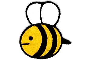 Embroidered Chenille Bumble Bees Patches- Yellow/Black- Large, 10.5cm