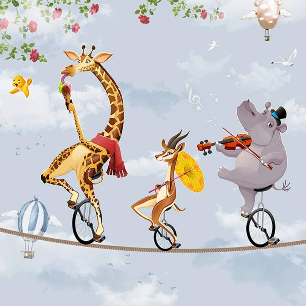 Kinderbehang Zebra leeuw aap giraf aquarel - op maat
