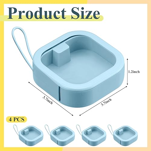 Miniatura 2 de Kathfly Organizador de lazos azules para el cabello, 4 unidades, portátil, contenedores de almacenamiento apilables para corbata, soporte para