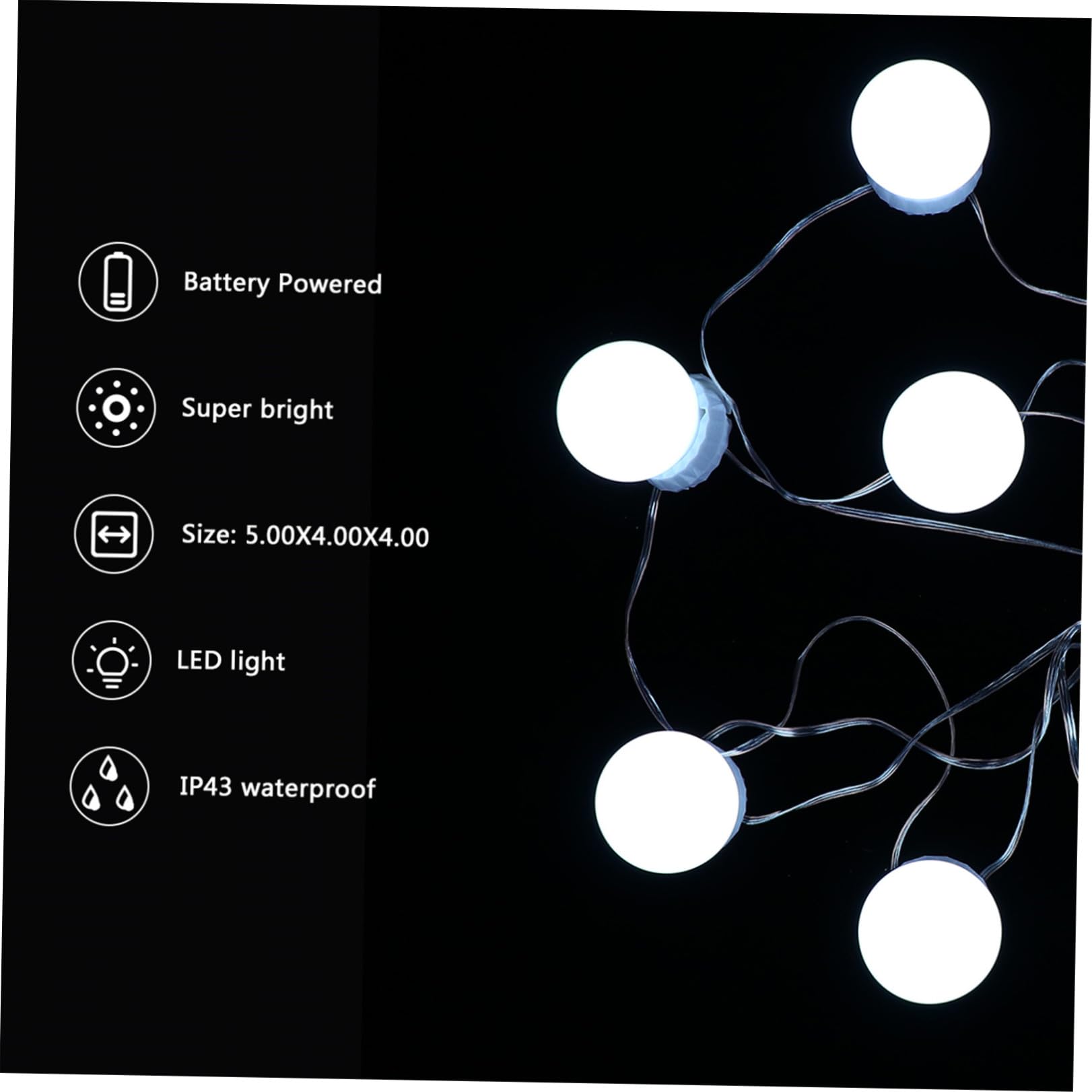 Kit D’éclairage LED Adhésif pour Coiffeuse avec 10 Ampoules Blanches