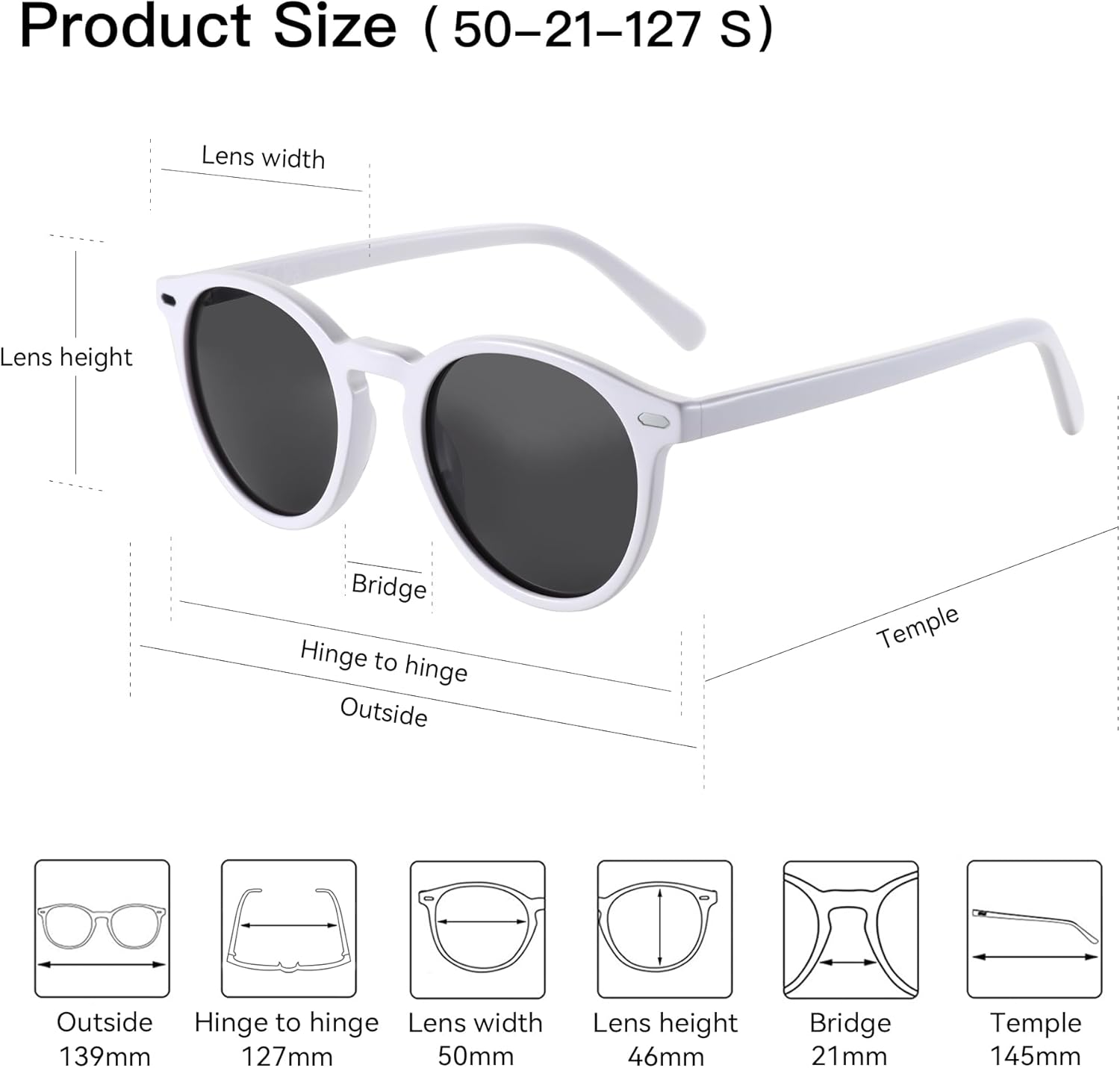 ZENOTTIC Polarized Sunglasses Mens Womens : Round Retro Small Sunglasses - Unisex Trendy Shades UV400 Protection - Image 3