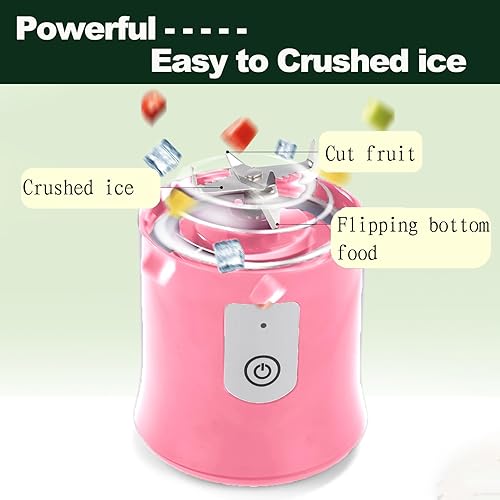 Miniatura 4 de Licuadora portátil de 20 onzas, 19.6 fl oz, licuadoras personales para batidos y hielo triturado, potente mini licuadora portátil de 270 W con tapa