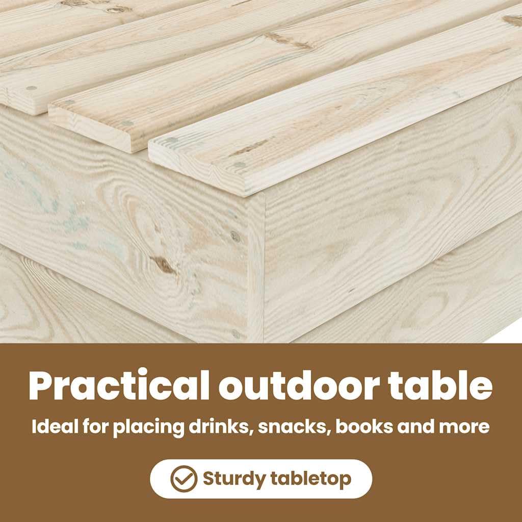 vidaXL 2X Madera de Abeto Impregnada Mesas de Jardín Centro Exterior Patio Terraza Balcón Café Té Sofá Muebles Mobiliario Duradera Robusta