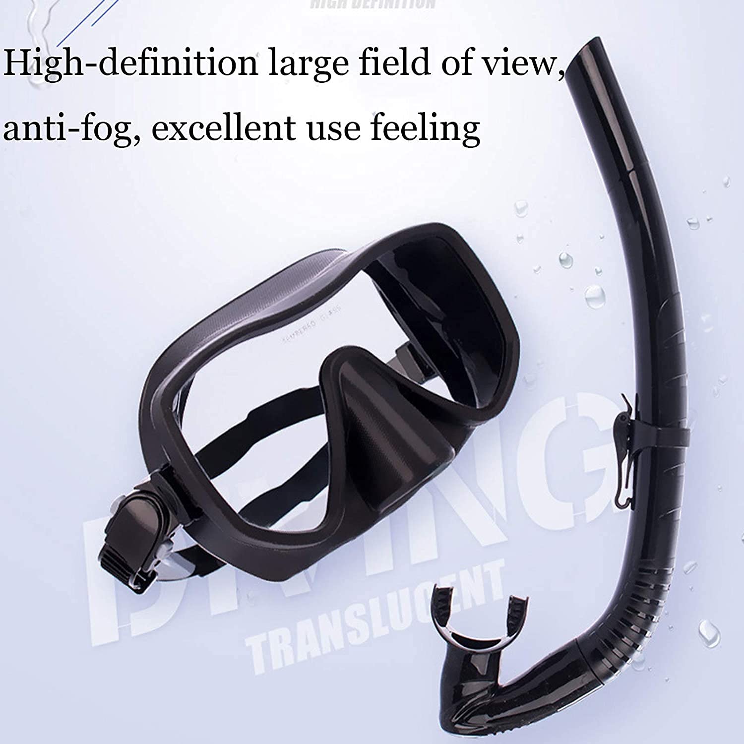 MRKU Maschera da Snorkeling Integrale, Occhiali da Sub Impermeabili ad Alta Definizione, Set da Snorkeling Completamente Asciutto, Adatta al Viso, respirazione Confortevole, Adatta per Adulti