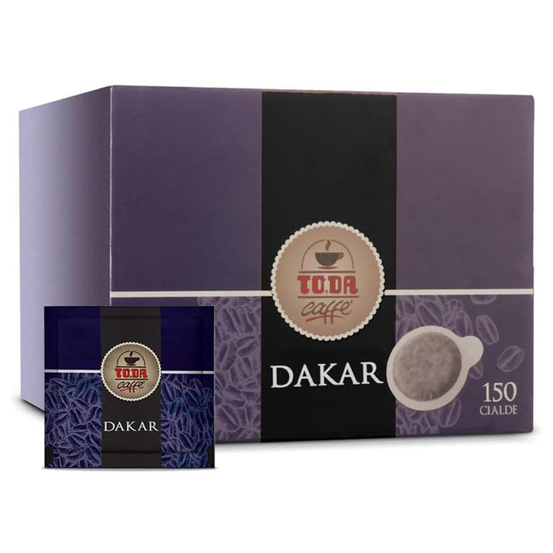 300 Cialde di Caffè compatibili con Sistema ESE 44 mm To.da Miscela Dakar Compostabili in Filtro Carta - Espresso Italiano Monodose Intenso e Cremoso