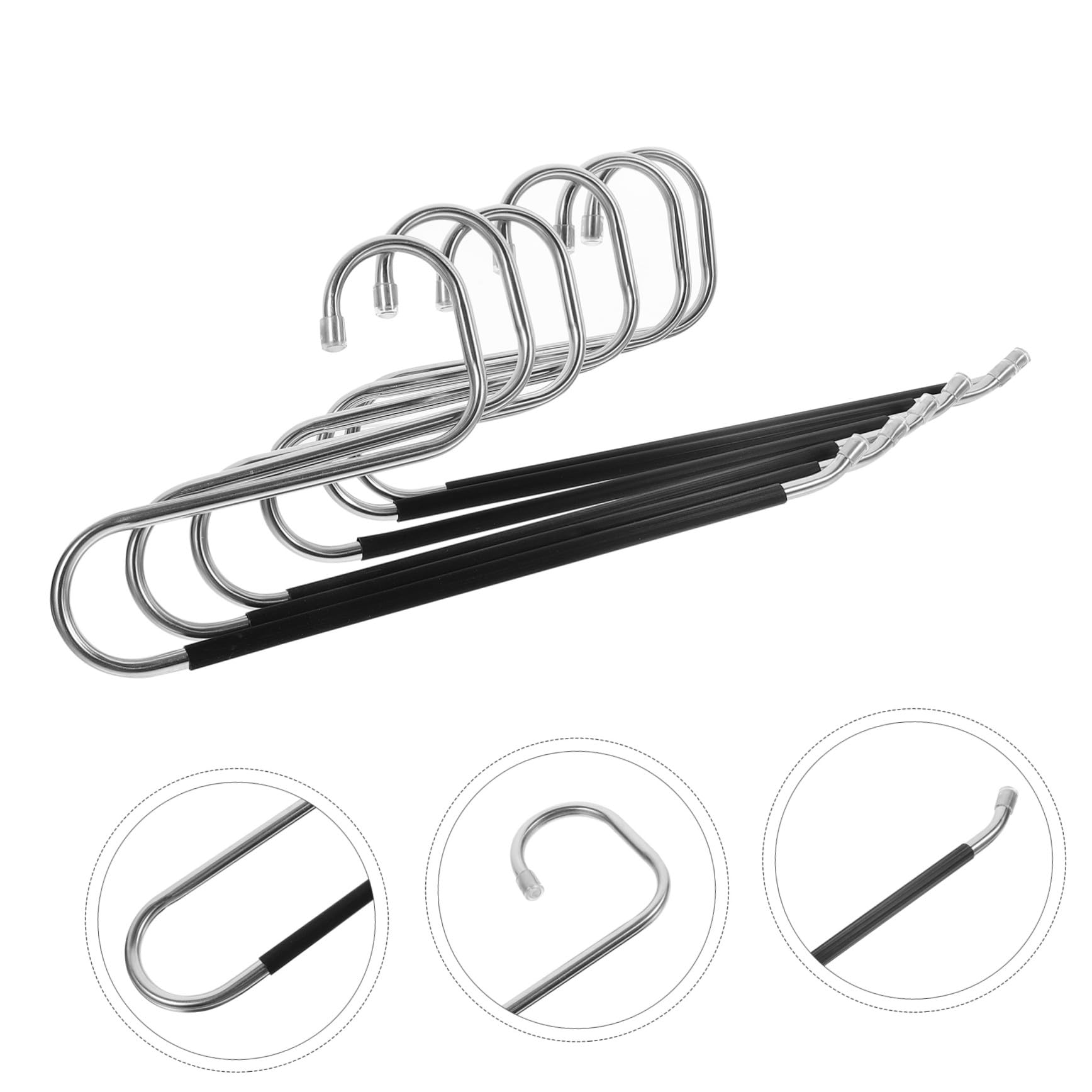 GALPADA Grucce Per Pantaloni Aperte in Acciaio Inossidabile Salvaspazio Design Antiscivolo, Multifunzionali Per Jeans, Sciarpe e Accessori, Set Da 6 Pezzi Per Organizzazione Armadio Domestico