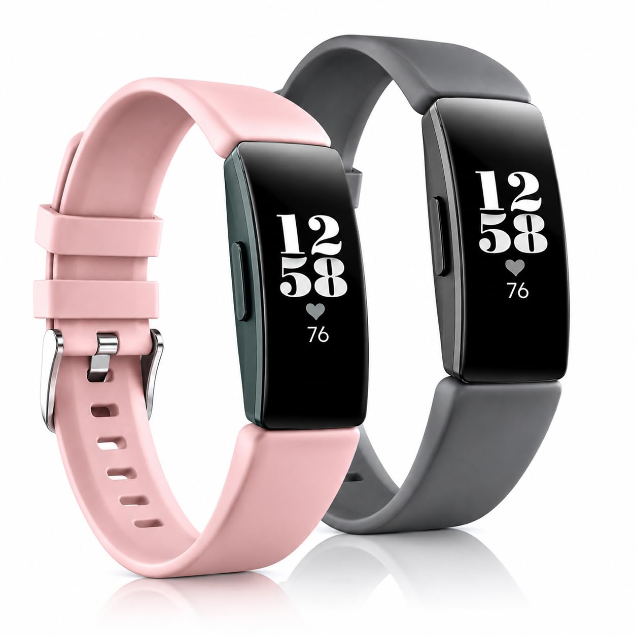 2 Pack Soft Silicone Replacement Wristbands for Activity Trackers, Adjustable Sport Strap with Secure Buckle for Daily Fitness Use, Compatible with Multiple Tracker Models for Women and Men