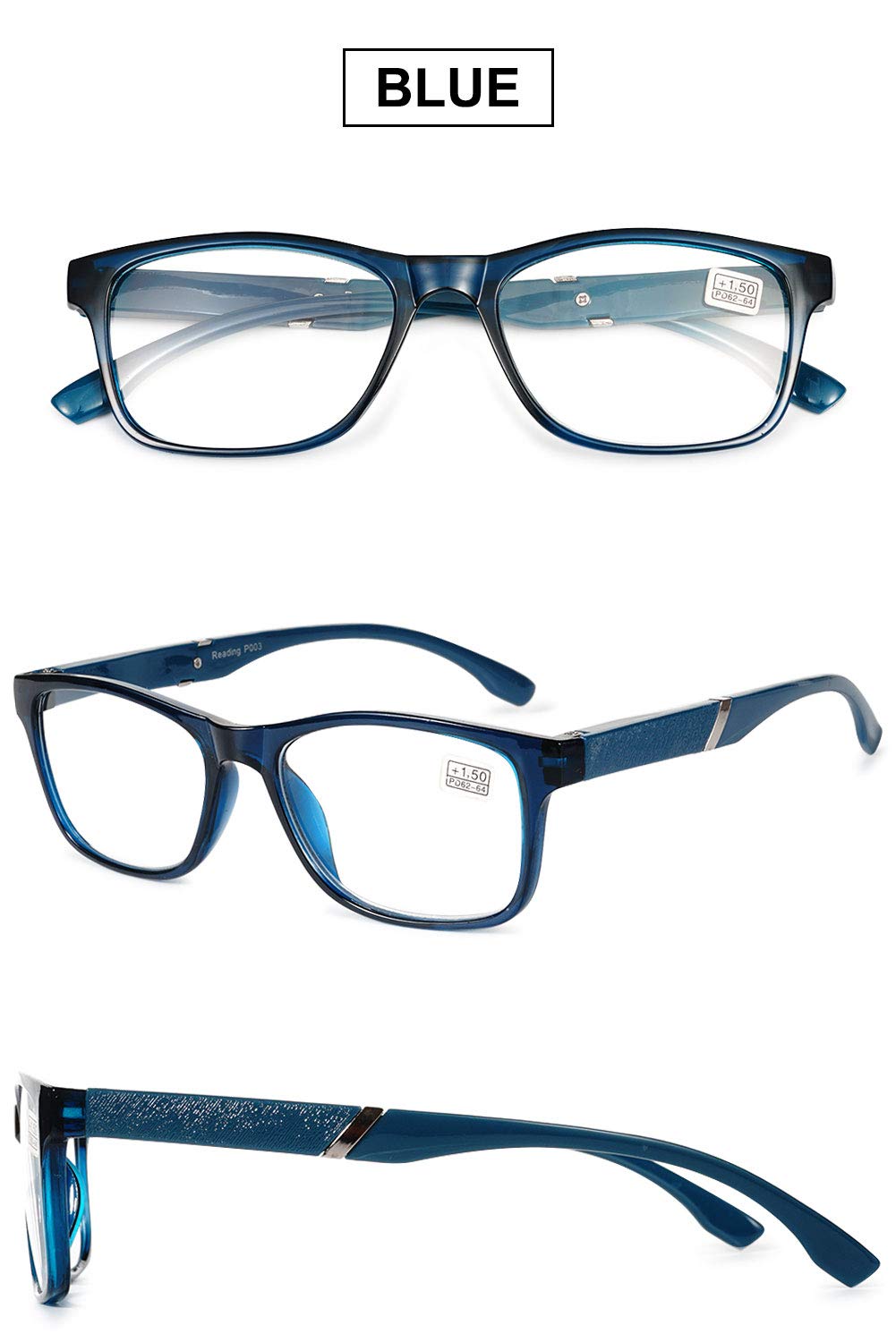 VEVESMUNDO Gafas de Lectura Mujer Hombre Flores Vintage Moda Presbicia Leer Graduadas Vista Lejos 1.0 1.5 2.0 2.5 3.0 3.5 4.0 Negro Azul Gris Blanco Naranja Morado (3.0, 6 Gafas)