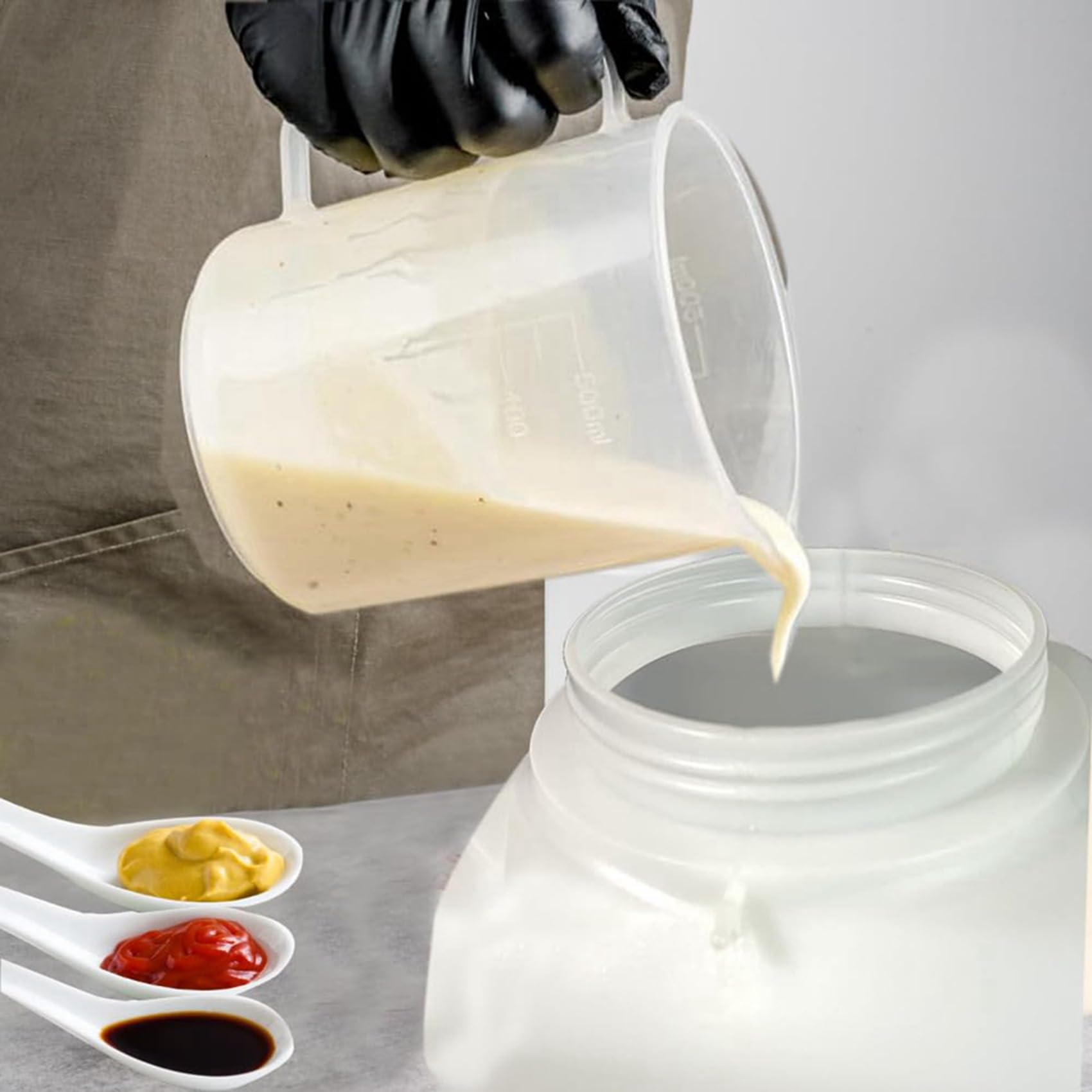 2X Bottiglia per Condimento per Insalata, Dispenser per Salsa Appeso, Bottiglia per Salsa di Grande Diametro, Utensili da Cucina