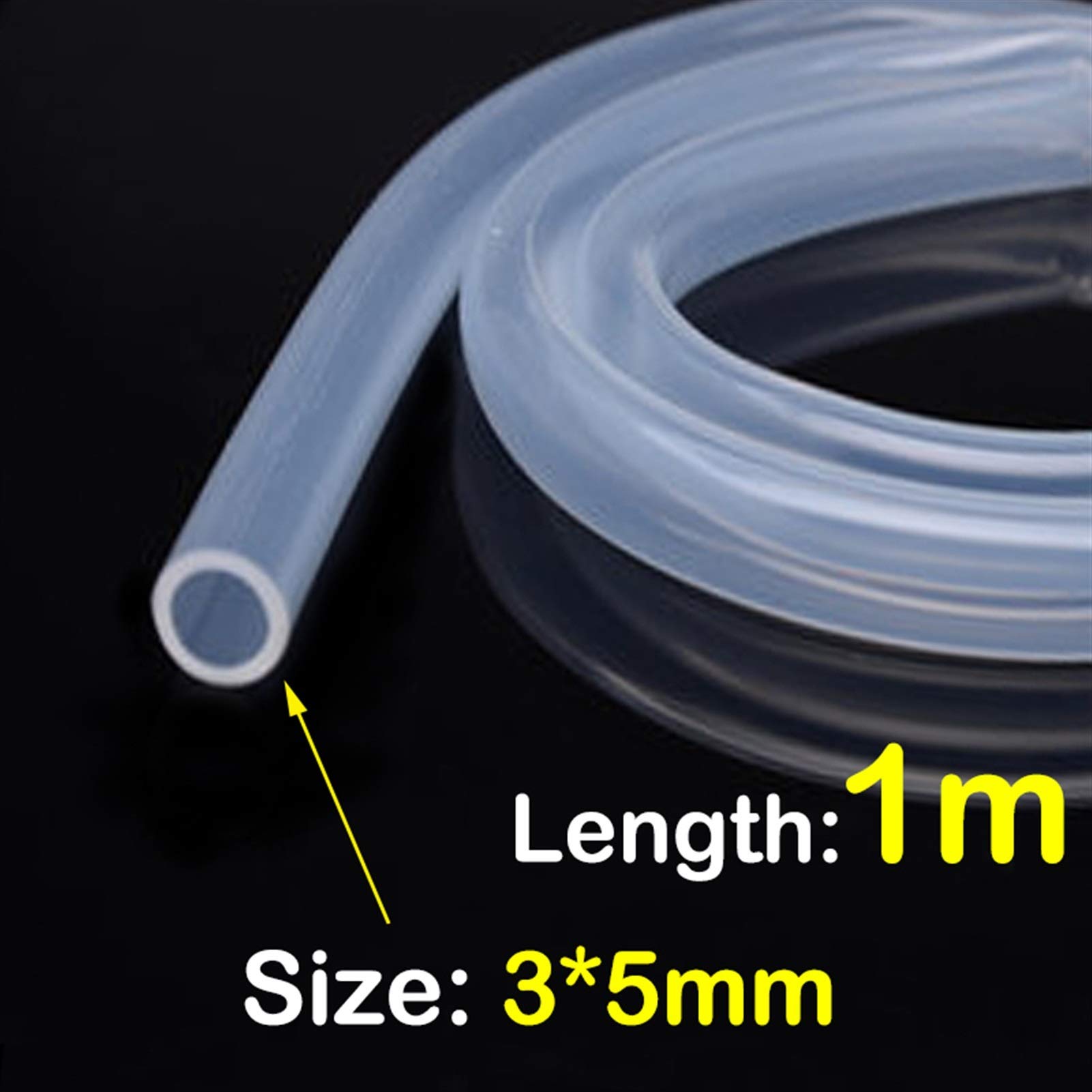 Tubo de goma de silicona flexible transparente, Tubo de caucho silicona 1 metro, varios tamaños(3x5mm)