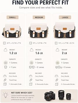 Cwatcun Camera Shoulder Bag, Waterproof Camera Sling Case for Photographers | Sling Shoulder Bag With Anti-Theft Design For DSLR Camera, Easy To Clean, Compatible with Nikon Canon Eos r50. Y9, White. S