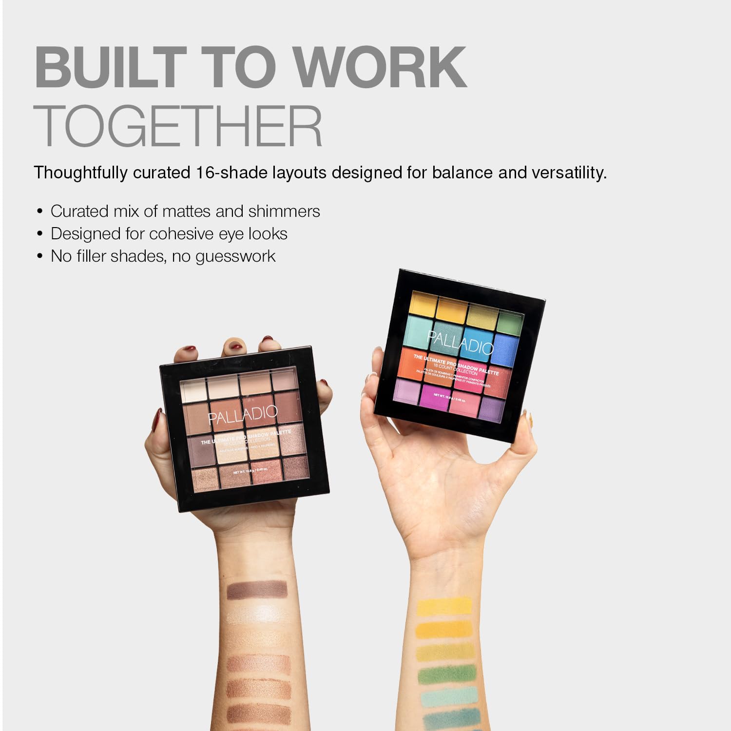 Palladio Ultimate Pro Eyeshadow Makeup Palette, 16 High-Pigmented Powder Colors, Matte, Shimmer, Satin Finishes, Natural Nudes - Image 5