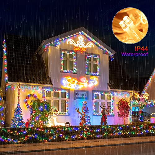 Ollny Christmas String Lights 200 Led 66Ft Plug In With 16 Color Changing 4 Modes Remote & Timer, Waterproof Fairy Twinkle Light For Bedroom Indoor Outdoor Home Wedding Party Xmas Tree Decorations #TOP4