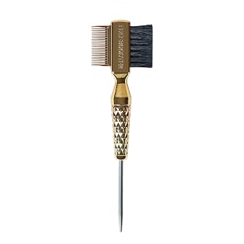 STYLE FACTOR EDGE BOOSTER Mini Hammer Brush Travel Size | Baby Hair Brush & Double-Sided Edge Control Comb with Boar Bristles | Pintail for Precision Styling | Travel Brush for Edges & Baby Hair