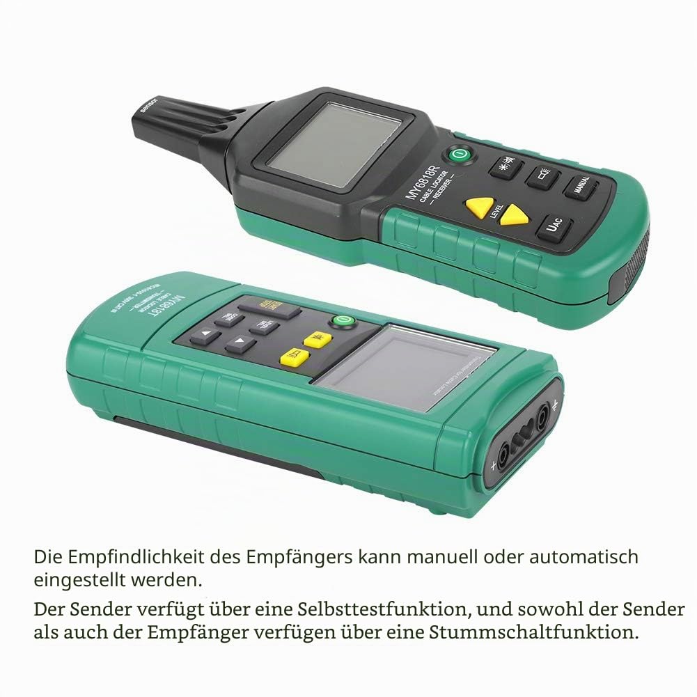 Kabelsuchgerät Leitungssuchgerät Walfront MY6818T 12V bis 400V AC/DC für zentimetergenaue Störungsortung bei Kurzschluss und Unterbrechung an Metallkabeln und Rohren