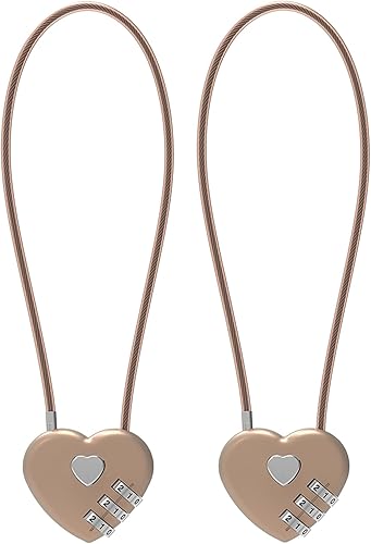 Miniatura 14 de Candado de combinación pequeña, cerraduras de cable con combinación, lindo candado con número, bloqueo de cable combinado para equipaje, maleta,