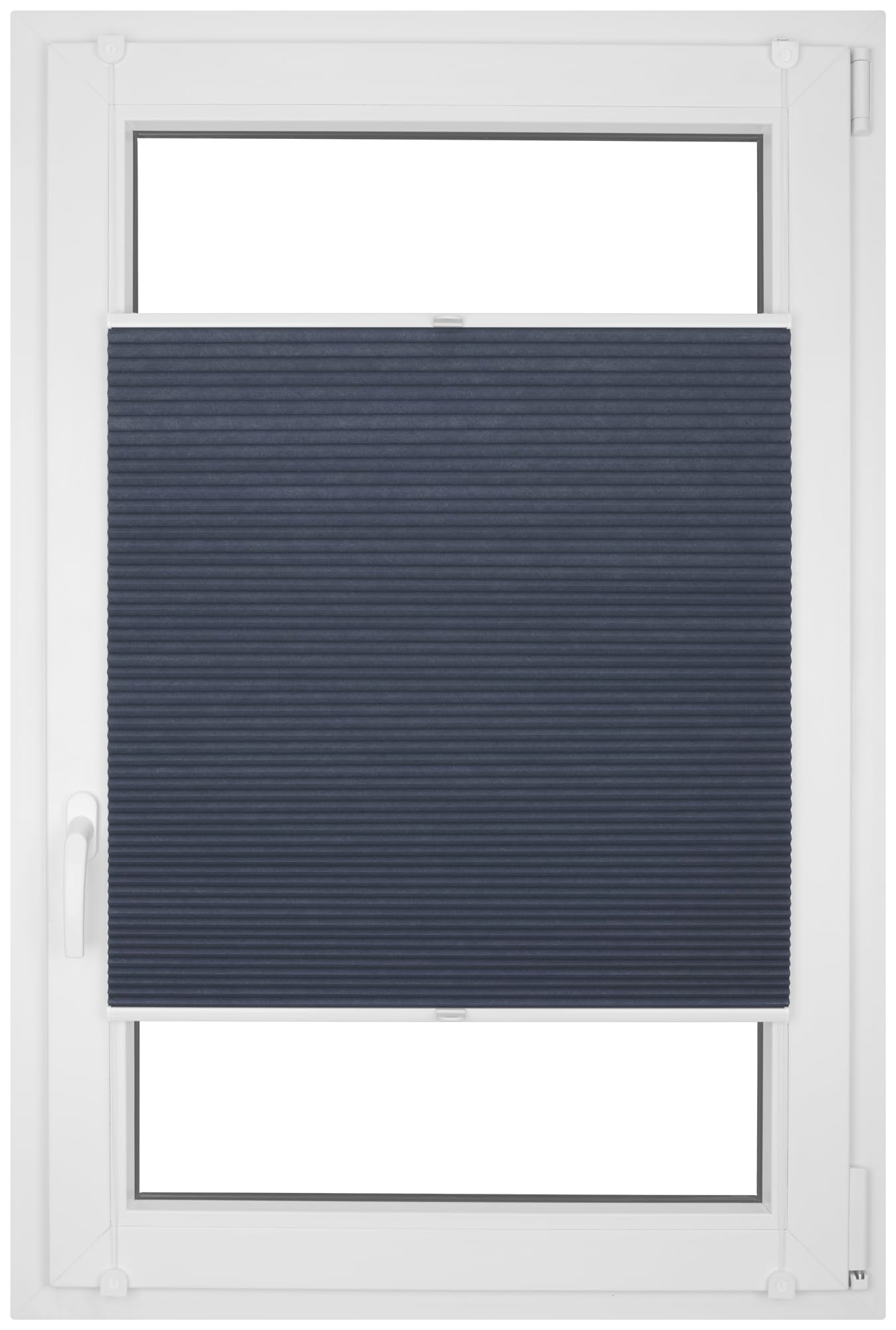 RENA Wabenplissee Thermo Plissee ohne Bohren Verdunklungsplissee Blickdicht Fenster Balkonfenster Balkontür Verdunkelung Sonnenschutz Innen Sichtschutz Hitzeschutz Dunkelblau 35x200 cm