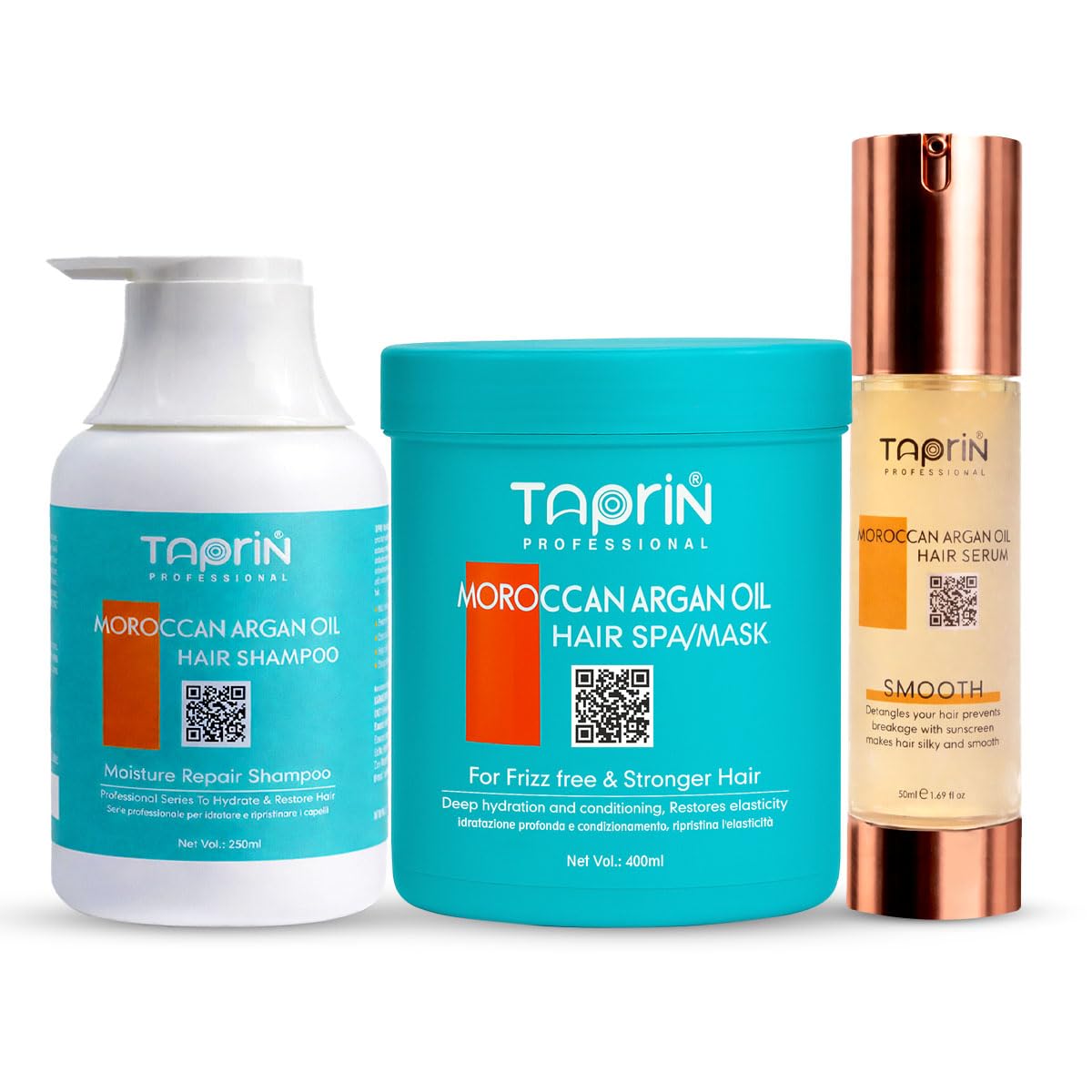Moroccan Argan Oil Hair Care Kit | Argan Oil Shampoo, Hair Mask & Serum | For Smooth, Frizz-Free Hair| Professional series to Hydrates & Restore Hair | For Women & Men (Pack of 3)-image-29
