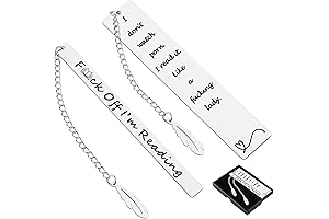 2Pcs Funny Smutty Bookmark Gifts for Men, Book Lover Metal Bookmark