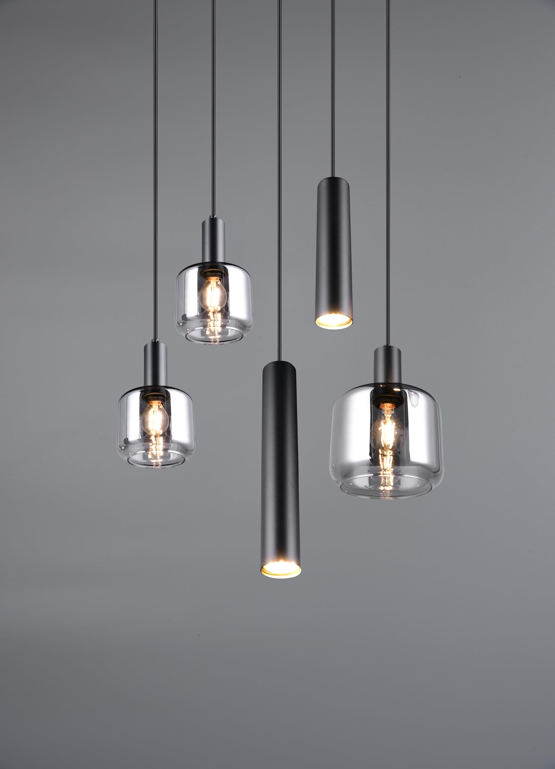 TRIO LIGHTING FOR YOU Sospensione Trio Lighting Mataro 1xe27 2xe14 2xgu10 Opaco - 364130532, Nero
