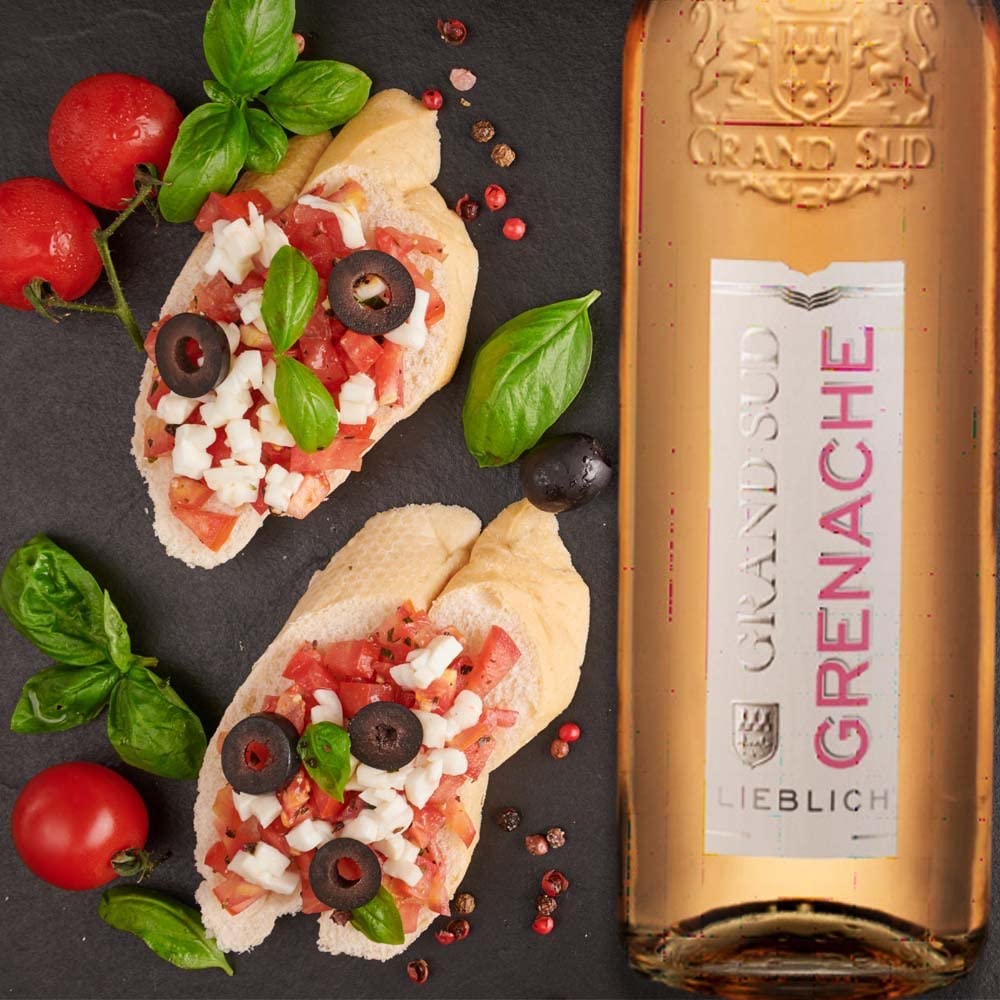 Grand Sud Grenache Rosé, lieblich, sortenreines Weinpaket + VINOX Winecards (6x1,0l)
